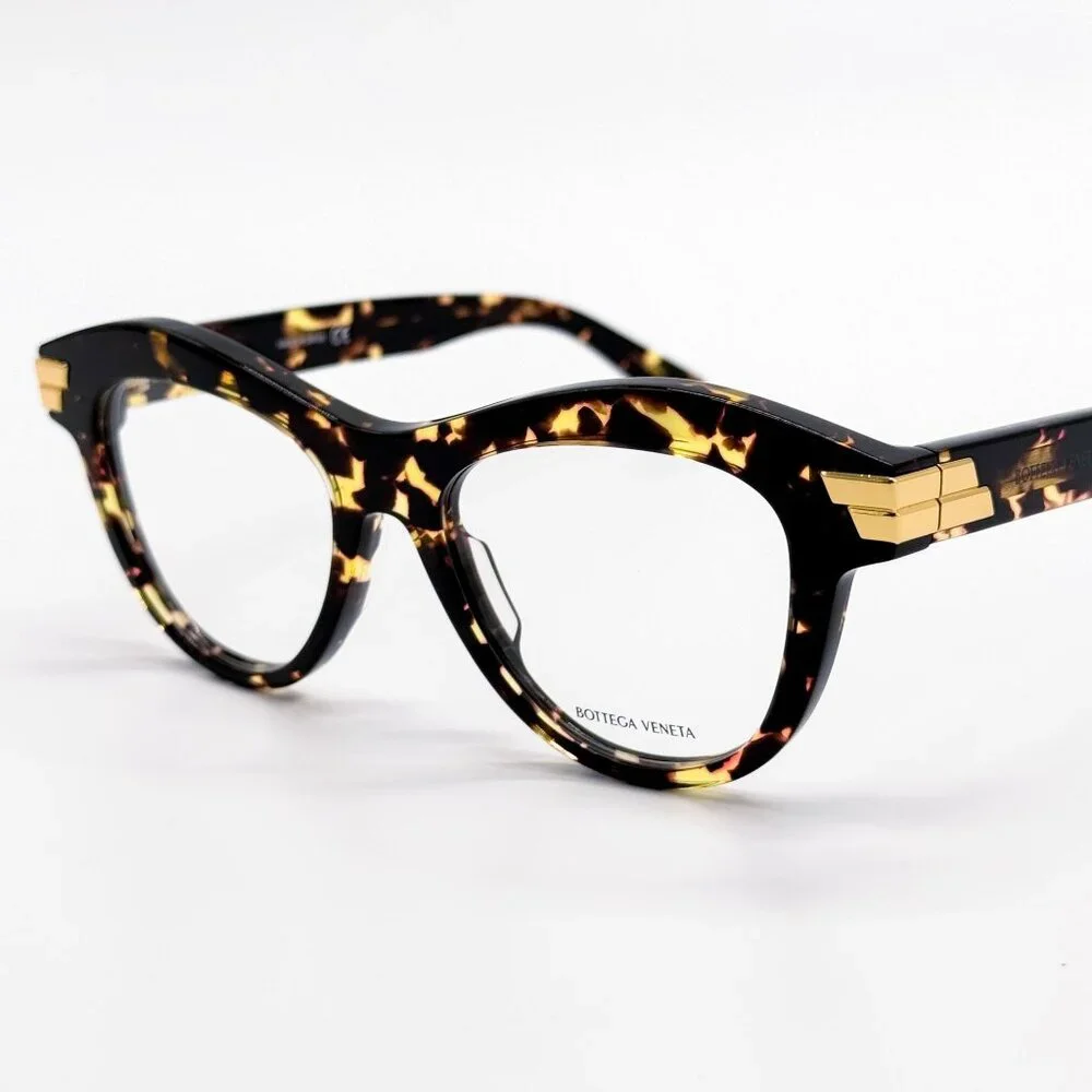 NEW BOTTEGA VENETA EYEGLASSES BV1105O 002 CAT EYE HAVANA WOMEN EYEWEAR